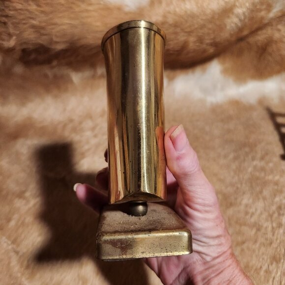 Vintage Brass Desk Pen Pencil holder With Square Base Regency Classic MCM - Picture 4 of 5